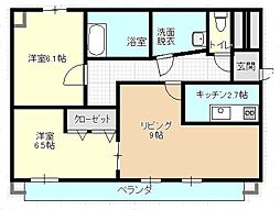 CONFORT高塚 2LDKの間取図画像