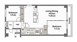 楠木マンション 2LDKの間取り