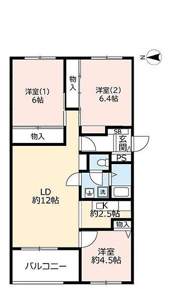 UR芦屋浜 ｜兵庫県芦屋市高浜町(賃貸マンション3LDK・4階・75.81㎡)の写真 その2