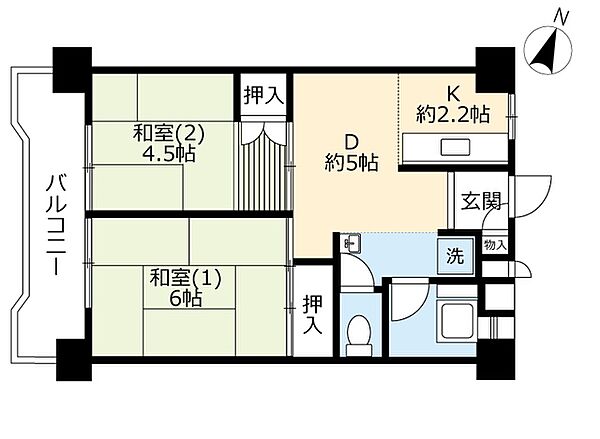 UR名谷 0001-0309｜兵庫県神戸市須磨区菅の台3丁目(賃貸マンション2DK・3階・47.79㎡)の写真 その2