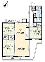 URひよどり台 0130-0206 ｜ 兵庫県神戸市北区ひよどり台1丁目（賃貸マンション3LDK・2階・76.87㎡） その2