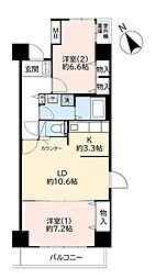 フレール新開地3丁目団地 2LDKの間取図画像