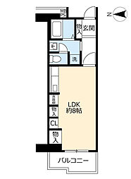 UR都市機構アクティ学園西町737号棟 1DKの間取図画像