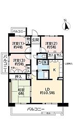 UR都市機構アルビス寺本3号棟 4LDKの間取図画像