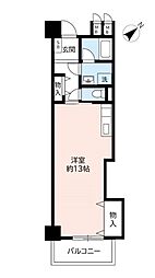 UR都市機構リバーサイドさぎす1号棟 1Kの間取図画像