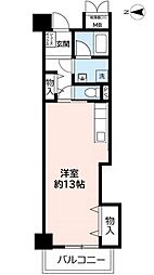 UR都市機構リバーサイドさぎす1号棟 1Kの間取図画像
