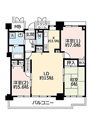 UR都市機構酉島リバーサイドヒルなぎさ街20号棟 3LDKの間取図画像