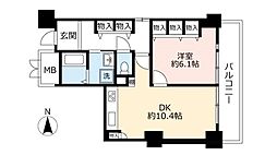 UR都市機構酉島リバーサイドヒルなぎさ街20号棟 1DKの間取図画像