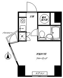 朝日目黒ビジネスマンション ワンルームの間取図画像