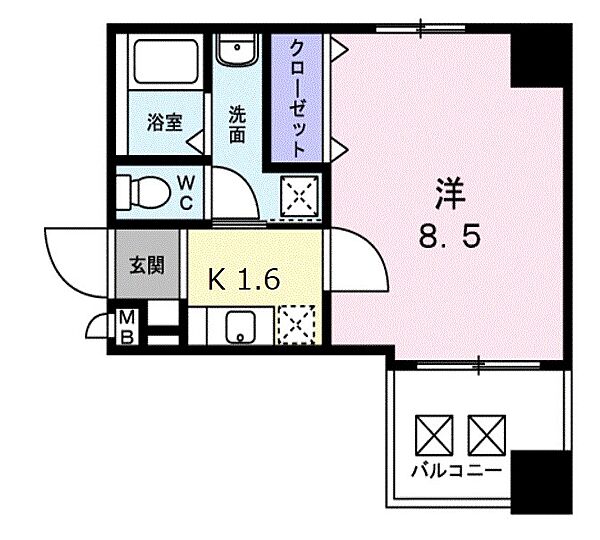 フリーデンST 801｜長崎県長崎市浜口町(賃貸マンション1K・8階・26.34㎡)の写真 その2