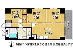 ハイマートすみれ 3LDKの間取図画像