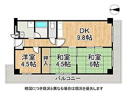 相川松山公園マンション1号棟 3DKの間取図画像