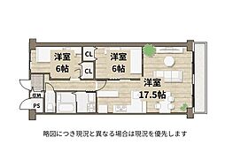 ネオコーポ大阪城公園3号館 2LDKの間取図画像