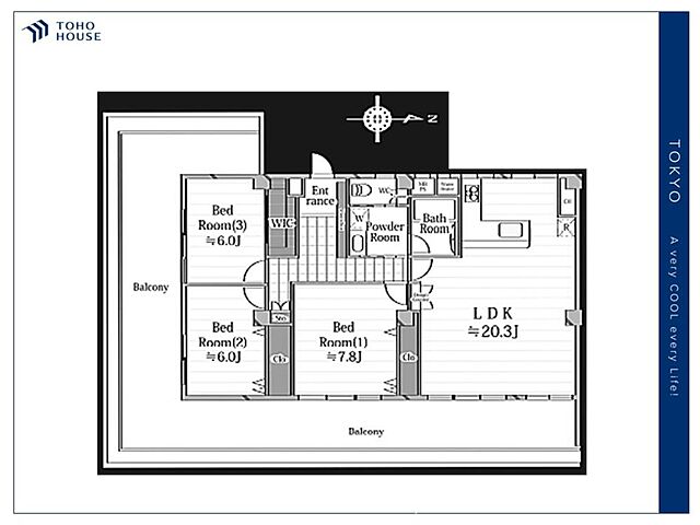 間取り 日商岩井方南町マンション 9階/-