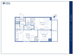 ライオンズマンション石神井公園B棟 2DKの間取図画像