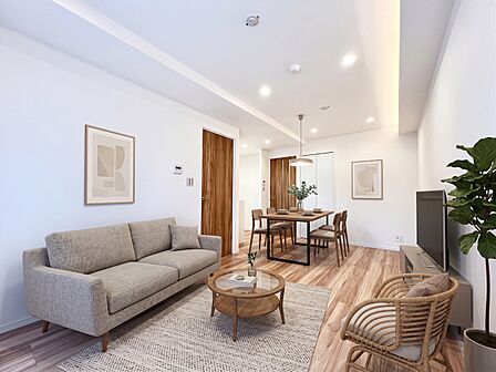 【配置してある家具や小物はCGによるイメージです。】【Livingroom】リビングルーム