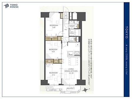 3LDK 間取り