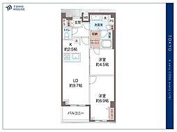 メイクスデザイン府中 2LDKの間取図画像