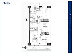 恒陽王子マンション 3LDKの間取図画像