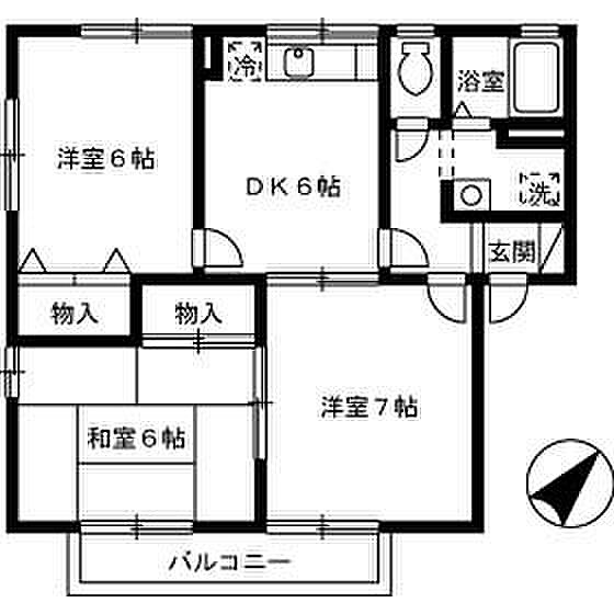 広島県福山市南手城町１丁目(賃貸アパート3DK・2階・55.39㎡)の写真 その3