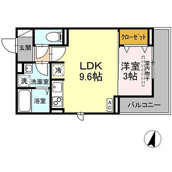 広島県福山市昭和町(賃貸アパート1LDK・2階・31.96㎡)の写真 その2