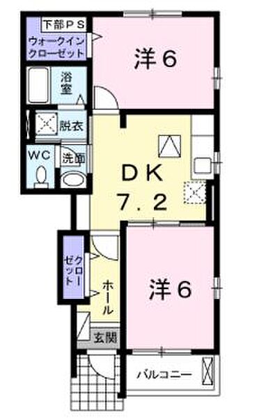 岡山県井原市高屋町１丁目(賃貸アパート2DK・1階・46.83㎡)の写真 その3