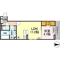 広島県福山市神辺町大字川北（賃貸アパート1LDK・3階・41.47㎡） その1