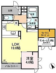 JR山陽本線 福山駅 徒歩10分の賃貸アパート 3階1SLDKの間取り