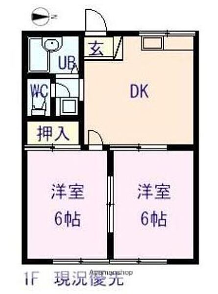 広島県福山市瀬戸町大字山北(賃貸アパート2DK・1階・39.74㎡)の写真 その3