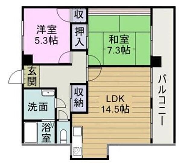 広島県福山市春日町５丁目(賃貸アパート2LDK・3階・71.61㎡)の写真 その3