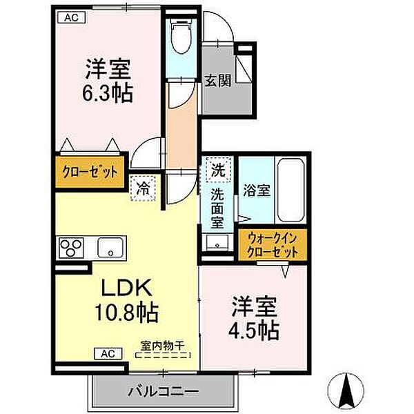 広島県福山市御幸町大字森脇(賃貸アパート2LDK・1階・51.15㎡)の写真 その1