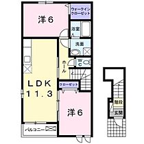 岡山県井原市下出部町２丁目（賃貸アパート2LDK・2階・57.63㎡） その2