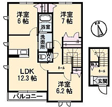 広島県福山市川口町１丁目（賃貸アパート3LDK・2階・79.88㎡） その2