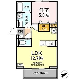 JR福塩線 備後本庄駅 徒歩8分の賃貸アパート 1階1LDKの間取り