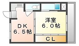 JR福塩線 神辺駅 徒歩5分の賃貸マンション 1階1DKの間取り
