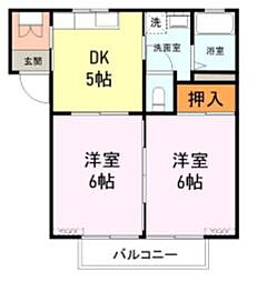 ファミール伊吹 2Kの間取図画像