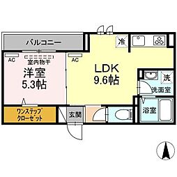 JR山陽本線 東福山駅 3.4kmの賃貸アパート 3階1LDKの間取り