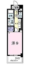 ラフィネロジュマン 1Kの間取図画像