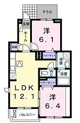 レザン2 2LDKの間取図画像