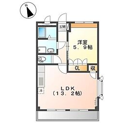 アンシャンテ曙 1LDKの間取図画像