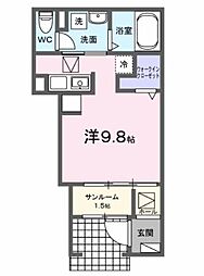 福山市松永町3丁目アパート ワンルームの間取図画像