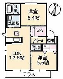 パンプキンハウス2 2LDKの間取図画像