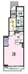 サンパティーク.S 1Kの間取図画像