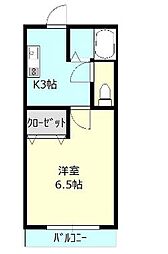 スカイパレス 1Kの間取図画像