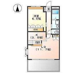 ガーデニングヒルズ 1LDKの間取図画像