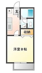 プラネットコーポ 1Kの間取図画像
