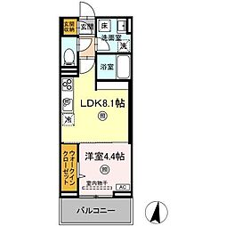 福山市駅家町大字近田アパート 1LDKの間取図画像