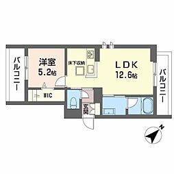 福山市御門町2丁目マンション 1LDKの間取図画像