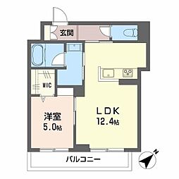 福山市御門町2丁目マンション 1LDKの間取図画像