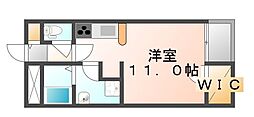 レオネクスト千田 1Kの間取図画像